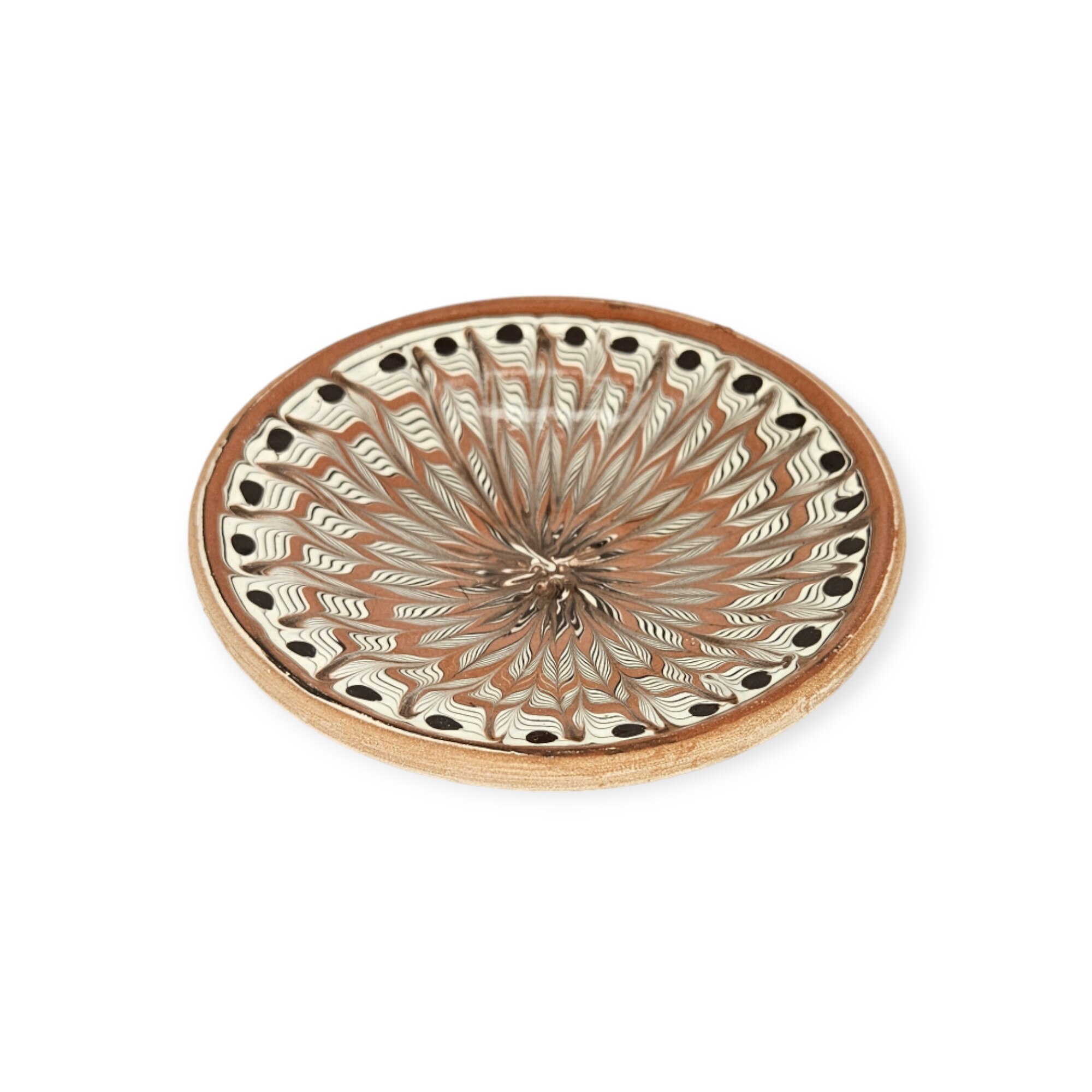 Farfurie CERAMICA DE HOREZU model Spic, culoare rou, 9cm