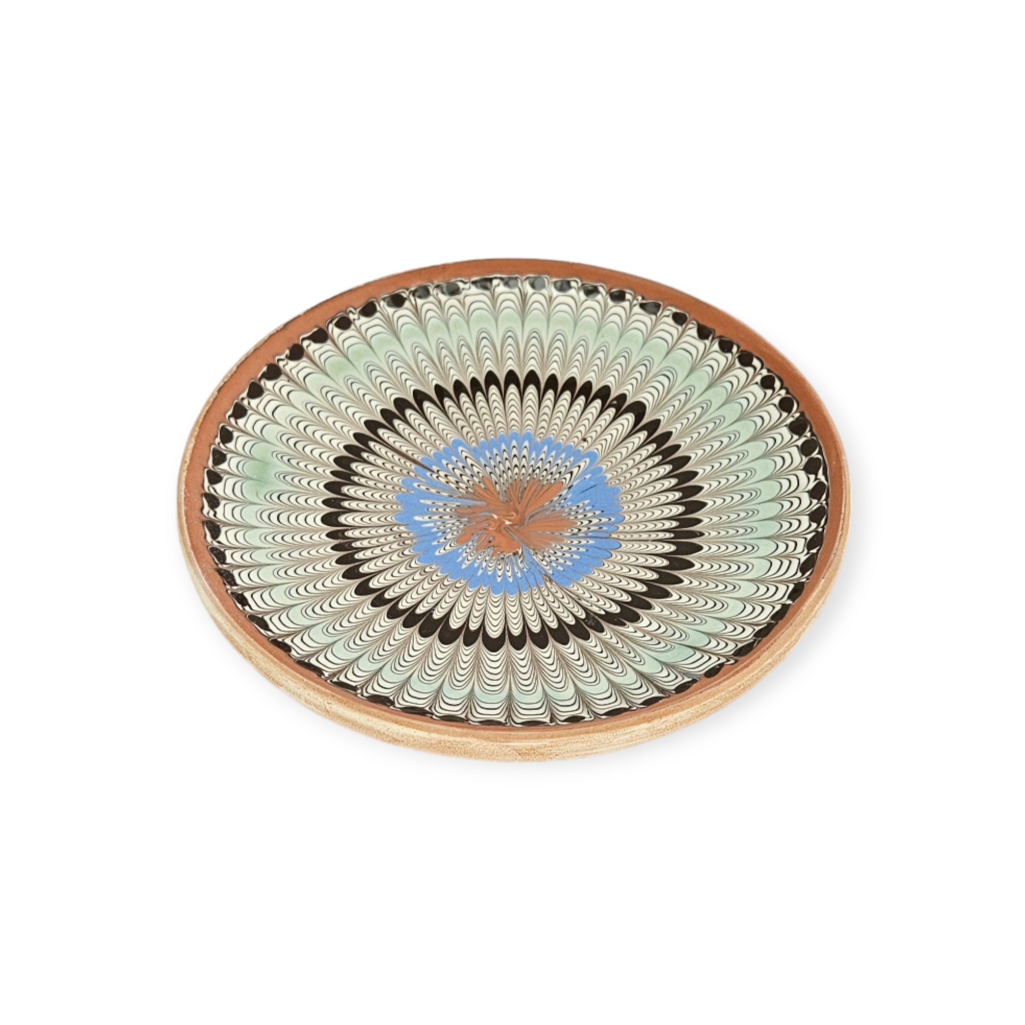 Farfurie Traditionala 13-15 cm model Coadă de Păun culoare Multicolora