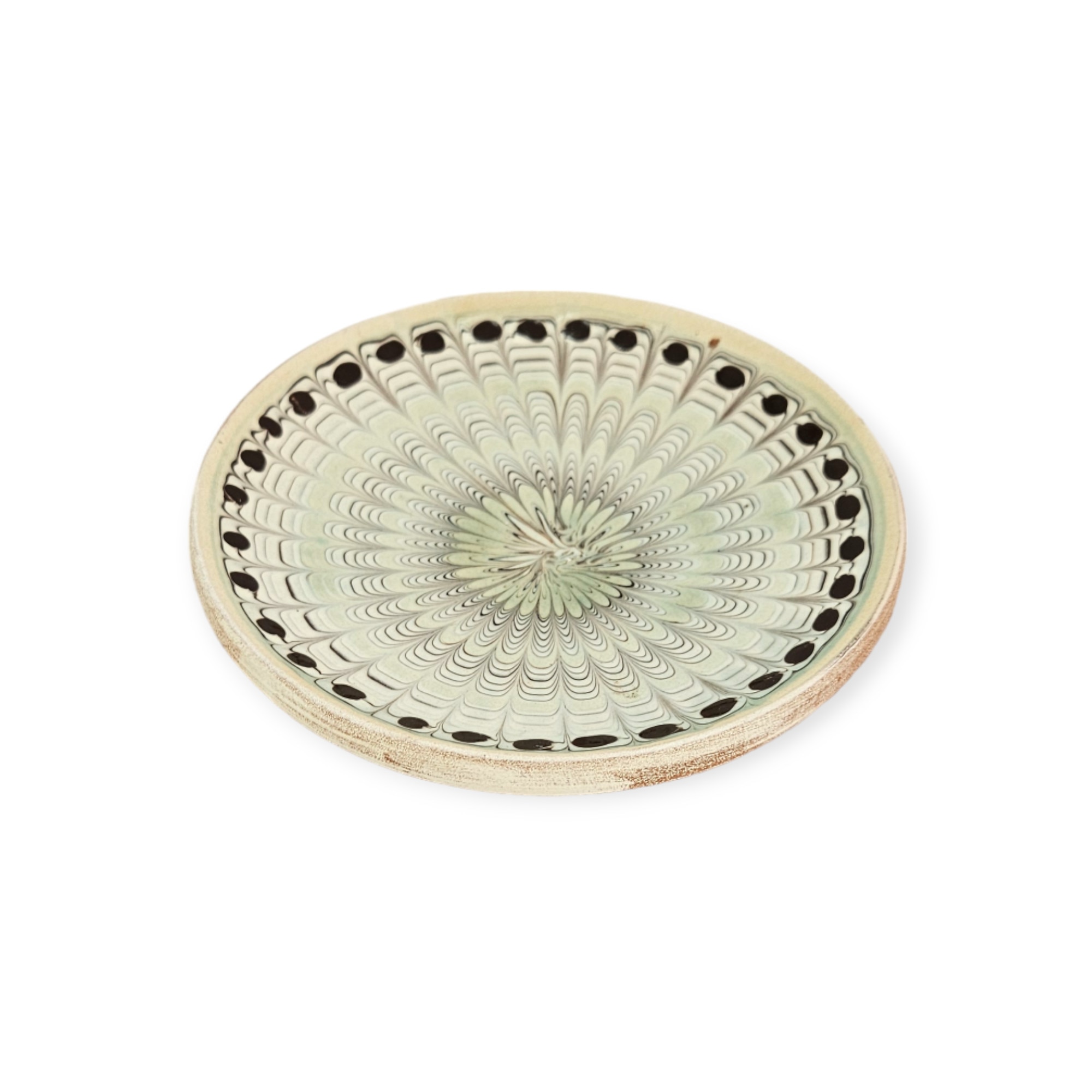 Farfurie Traditionala 709 model Coadă de Păun culoare Verde 9cm