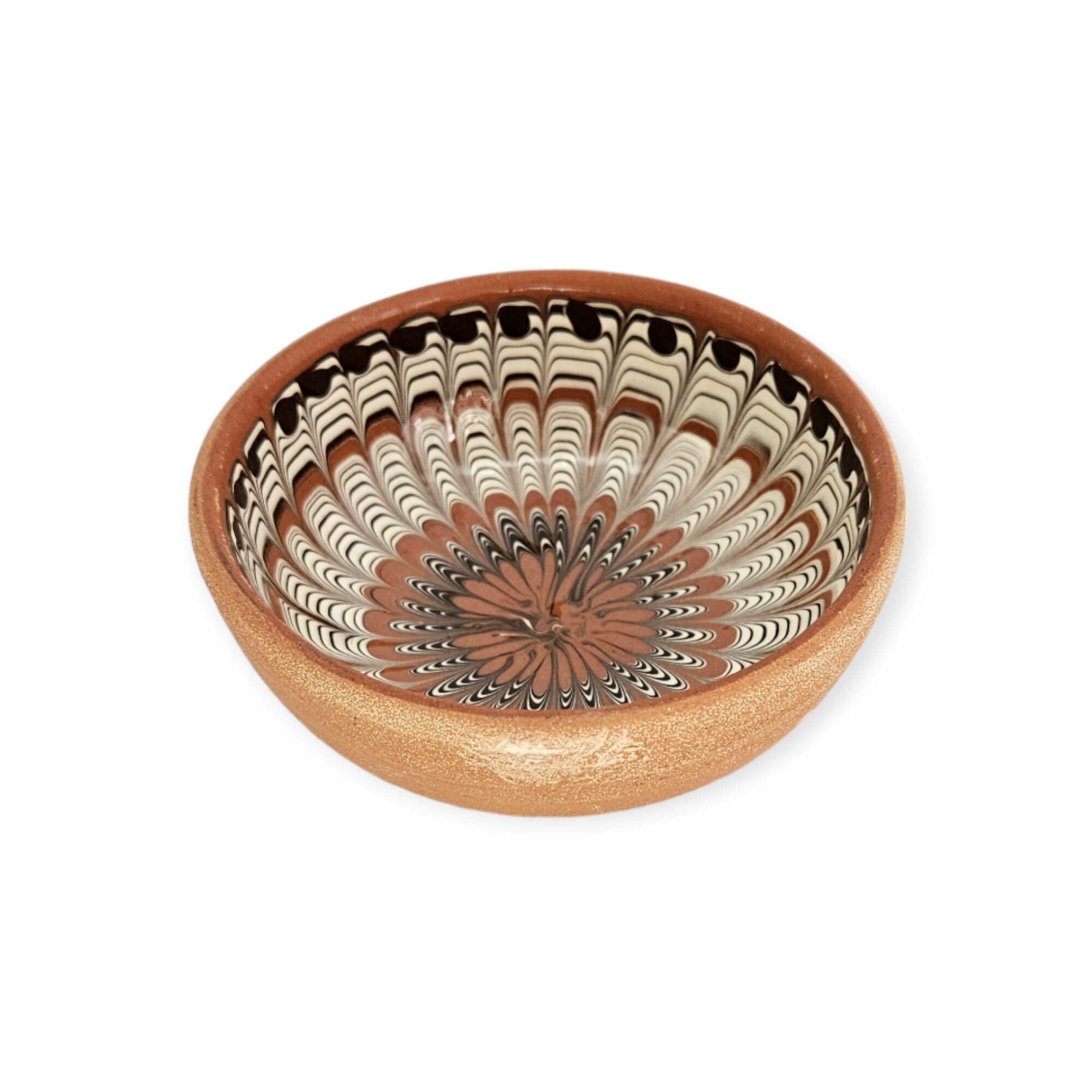 Bol Traditional 07-09 cm model Coadă de Păun culoare Roșu