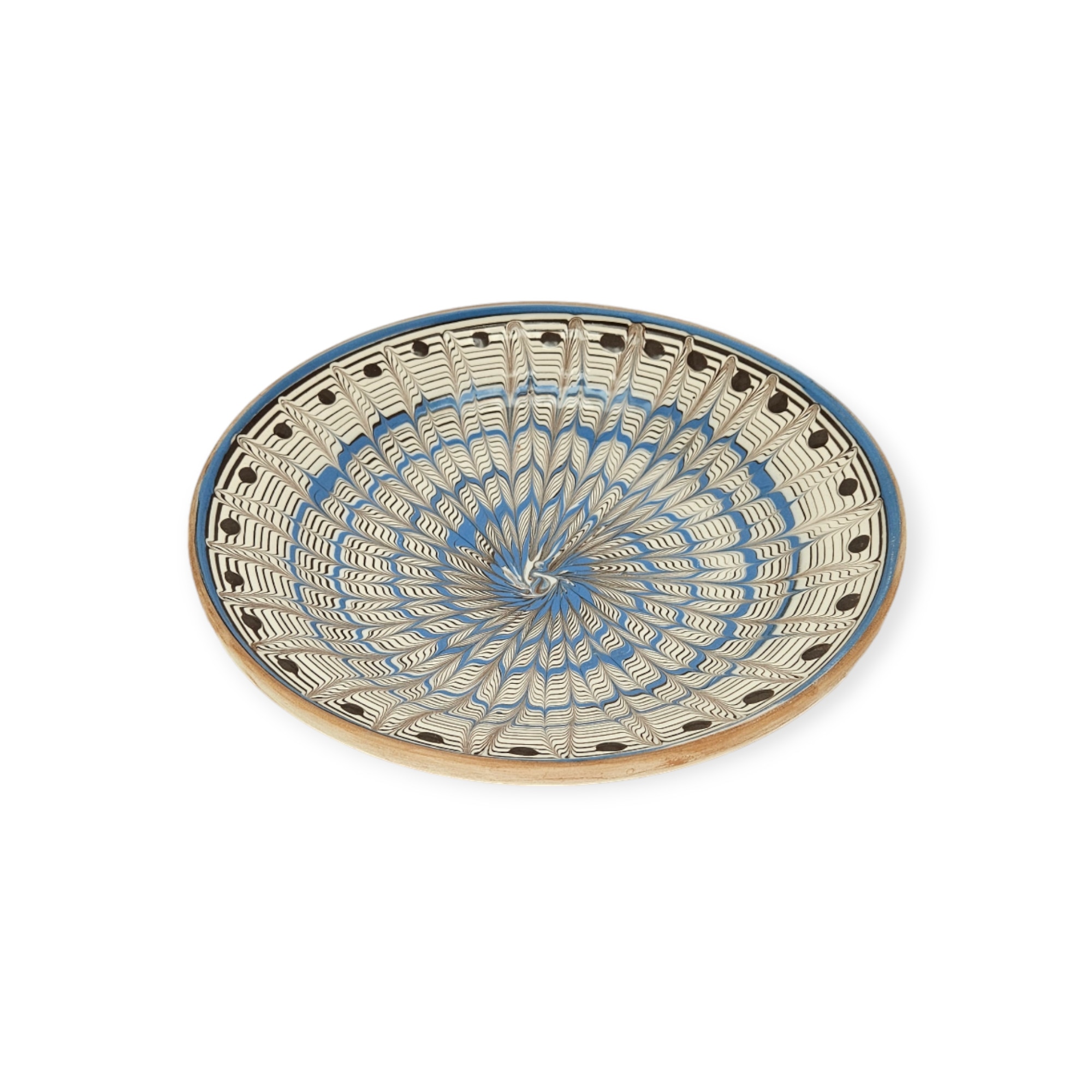 Farfurie ceramica, CERAMICA DE HOREZU, model Spic, albastru