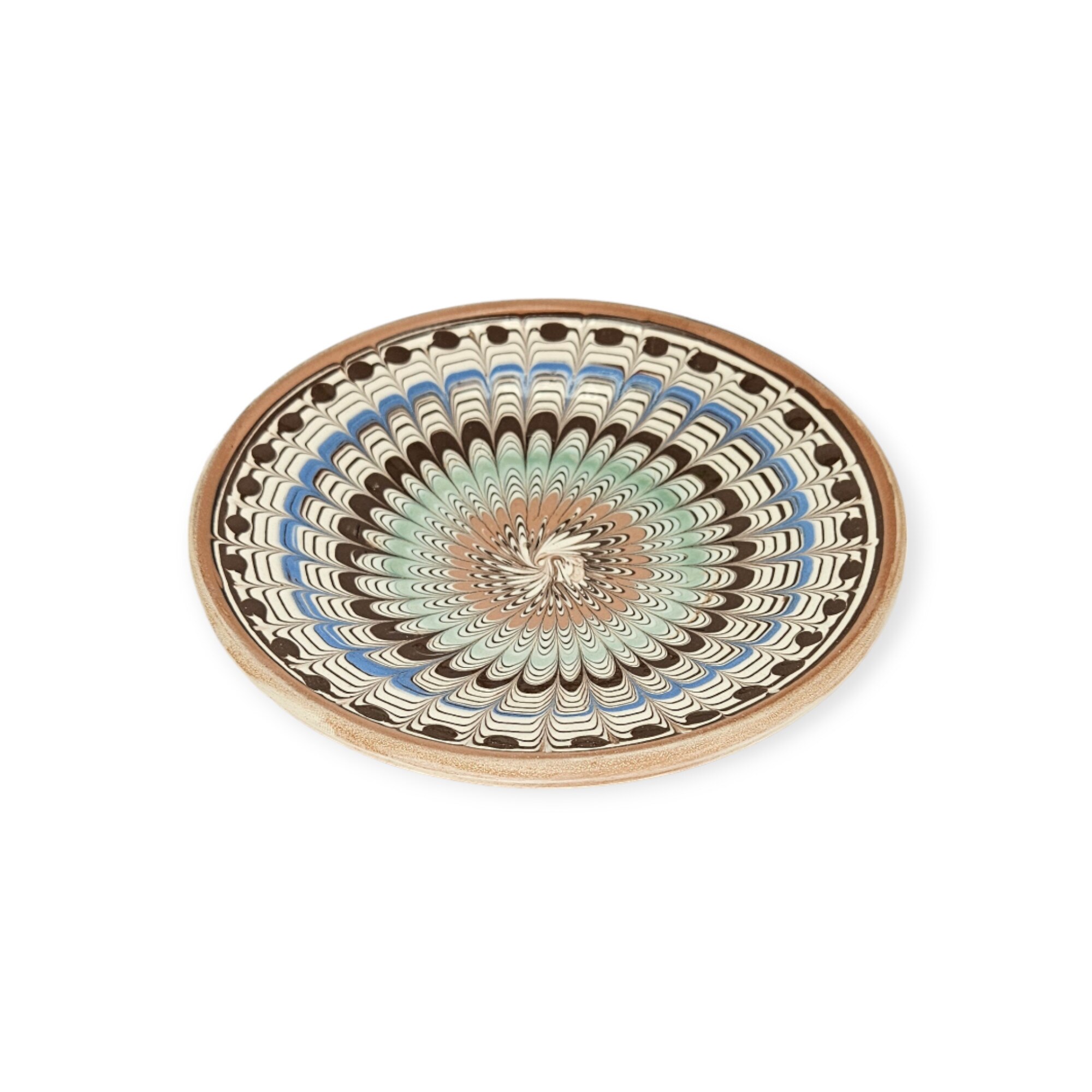Farfurie CERAMICA DE HOREZU model Coadă de Păun multicolor 15cm