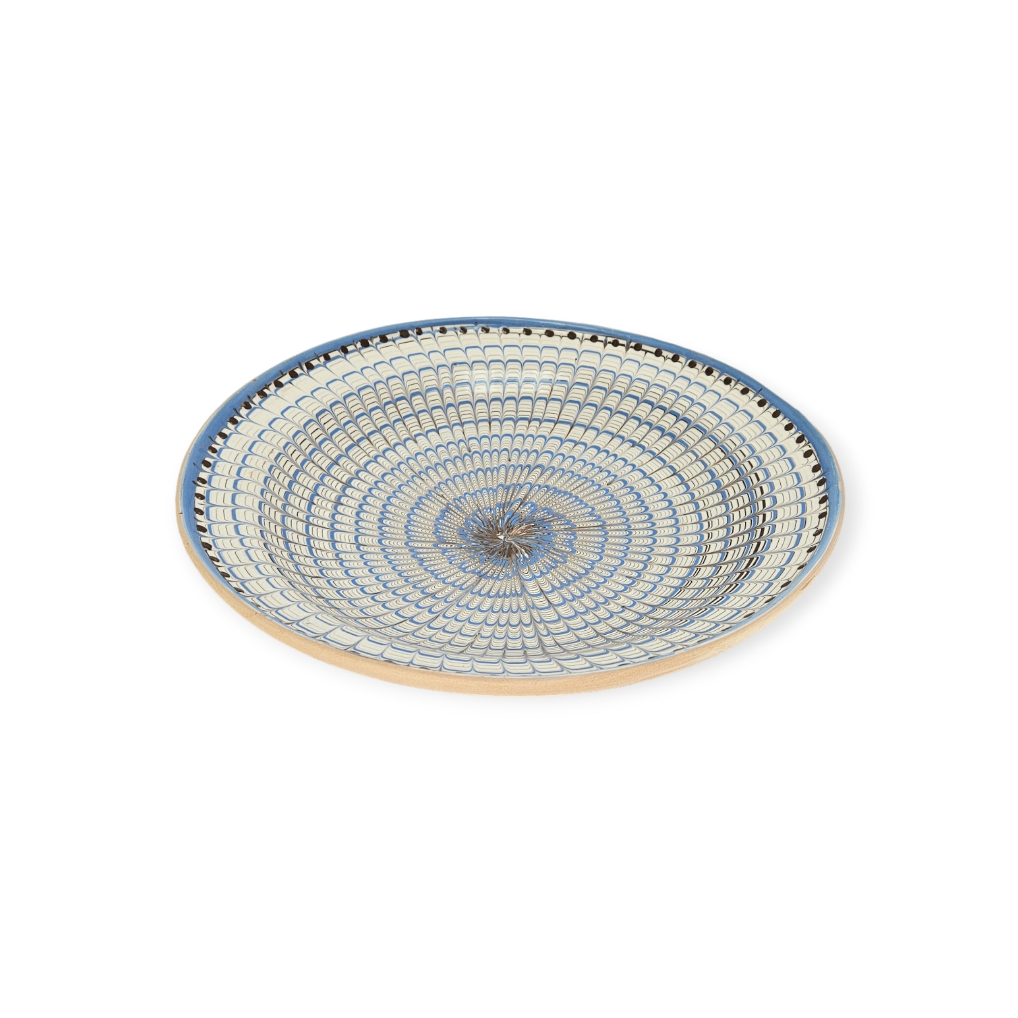 Farfurie CERAMICA DE HOREZU model Coadă de Păun, culoare Albastru, ceramică